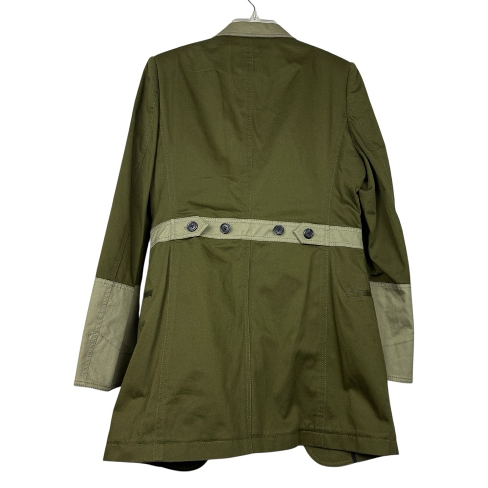 Loewe Green Colorblock Cotton Military Long Jacket - Picture 4 of 7